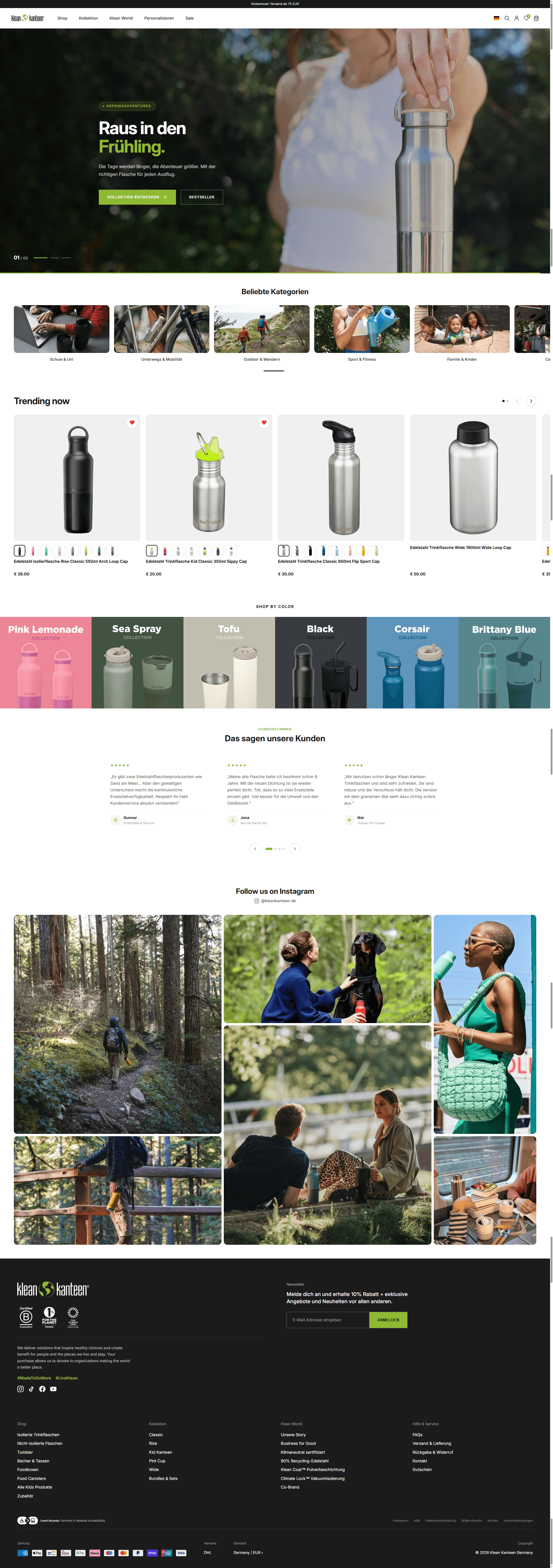 Klean Kanteen Germany — new Shopify store preview