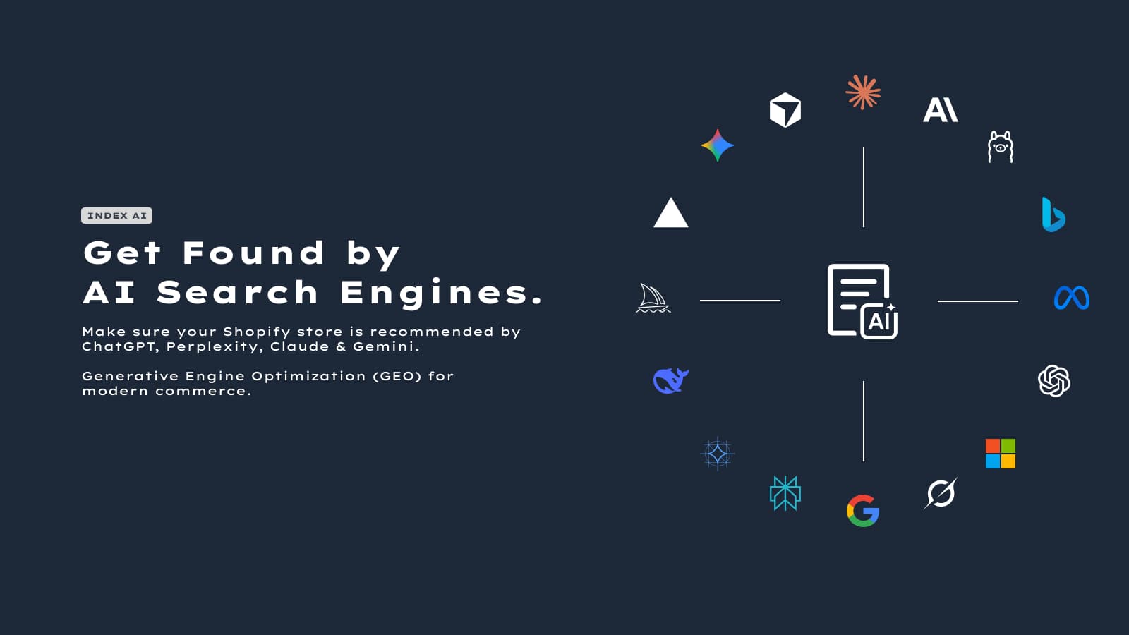 Index AI: Why Your Store Needs to Be Optimized for AI Search – ChatGPT, Perplexity, Claude — AI search engines are changing how people shop onl