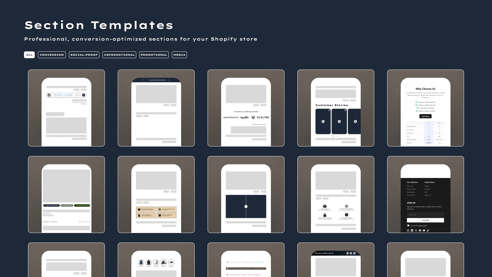 Section Store: 50+ Premium Sections for Shopify — What's Included: 50+ Sections